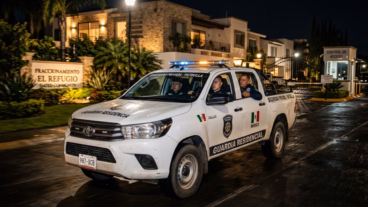 Patrullaje vehicular GUPRI en fraccionamiento con GPS satelital
